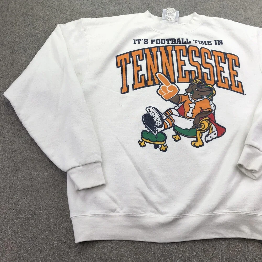 Tennessee Volunteers Sweatshirt Mens Large White NCAA Football Graphic Champion
